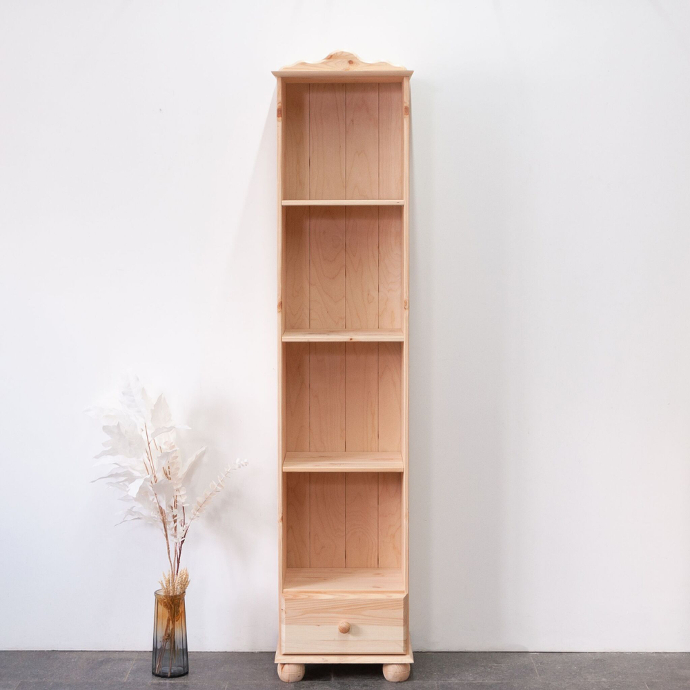 Стеллаж 3 полки Бритта из сосны, с ящиком, 40х32х182