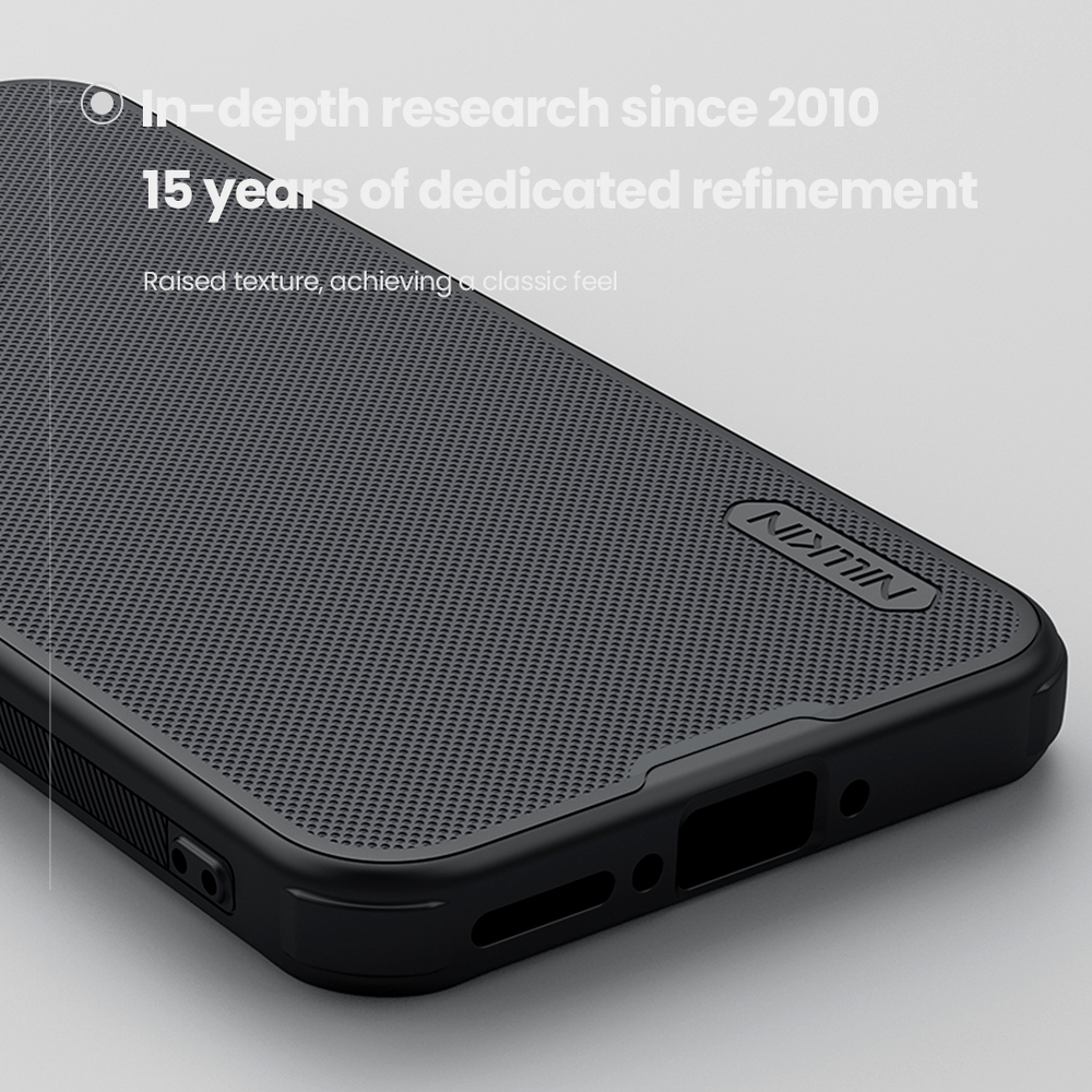 Усиленный противоударный чехол черного цвета от Nillkin для OnePlus 13T и 13s, серия Super Frosted Shield Pro