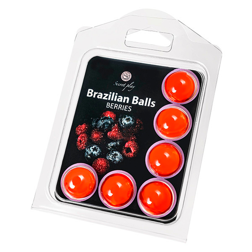 Набор из 6 шариков с массажным маслом с ароматом ягод Secret Play Brazilian Balls