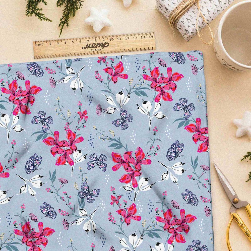 Ткань шифон цветочные страсти