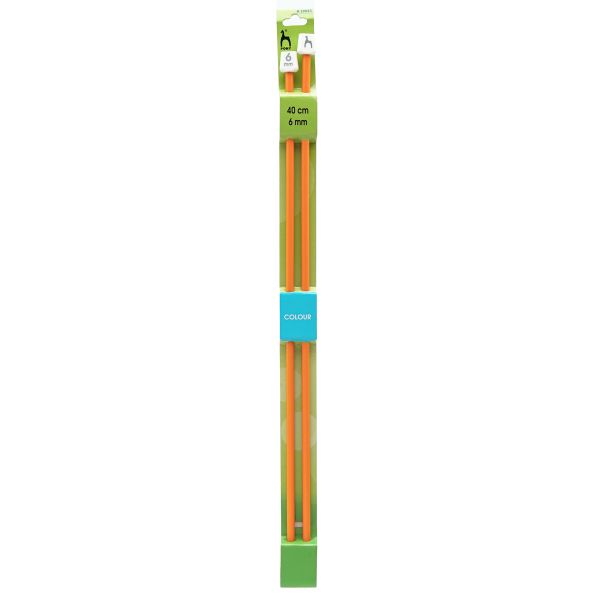 Спицы прямые Pony Colour ⌀6.0 мм, 40 см, пластик, 2 шт, 59063
