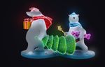 уличные фигуры с подсветкой "Медведи несут елку"