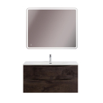 Тумба с раковиной подвесная BelBagno MARINO-CER-N-1000-2C-SO-RNG-P Rovere Nature Grigio, раковина белая BB-8099-100