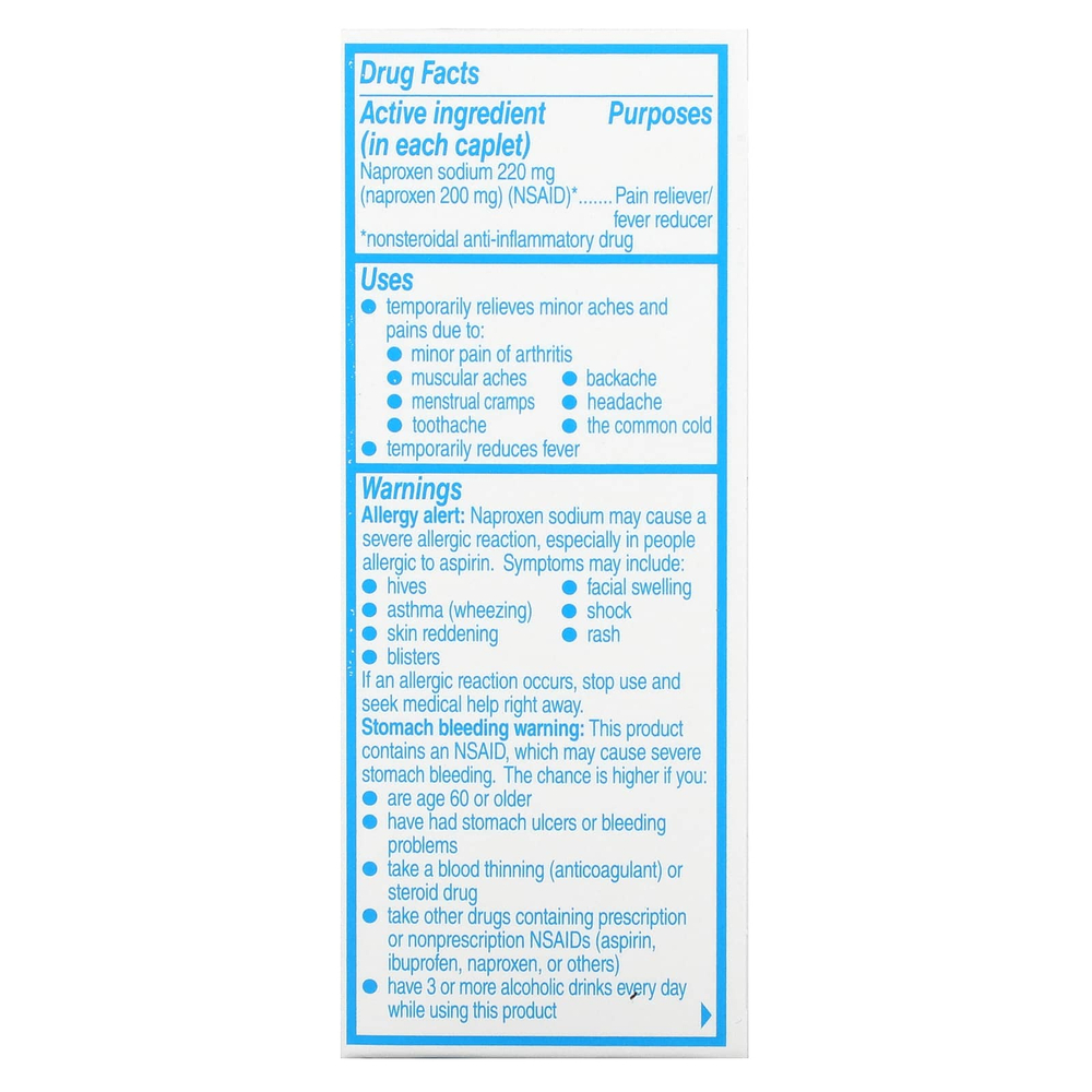 Aleve, Напроксен в таблетках, 220 мг, 24 капсулы