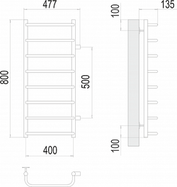 Полотенцесушитель водяной Terminus Стандарт П8 400х800 бп500