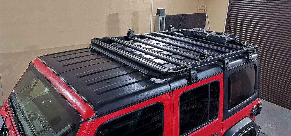 Багажник экспедиционный (платформа) алюминиевый 1350x1690 мм для Jeep Wrangler JL 2018+ (с крепежом) РИФ