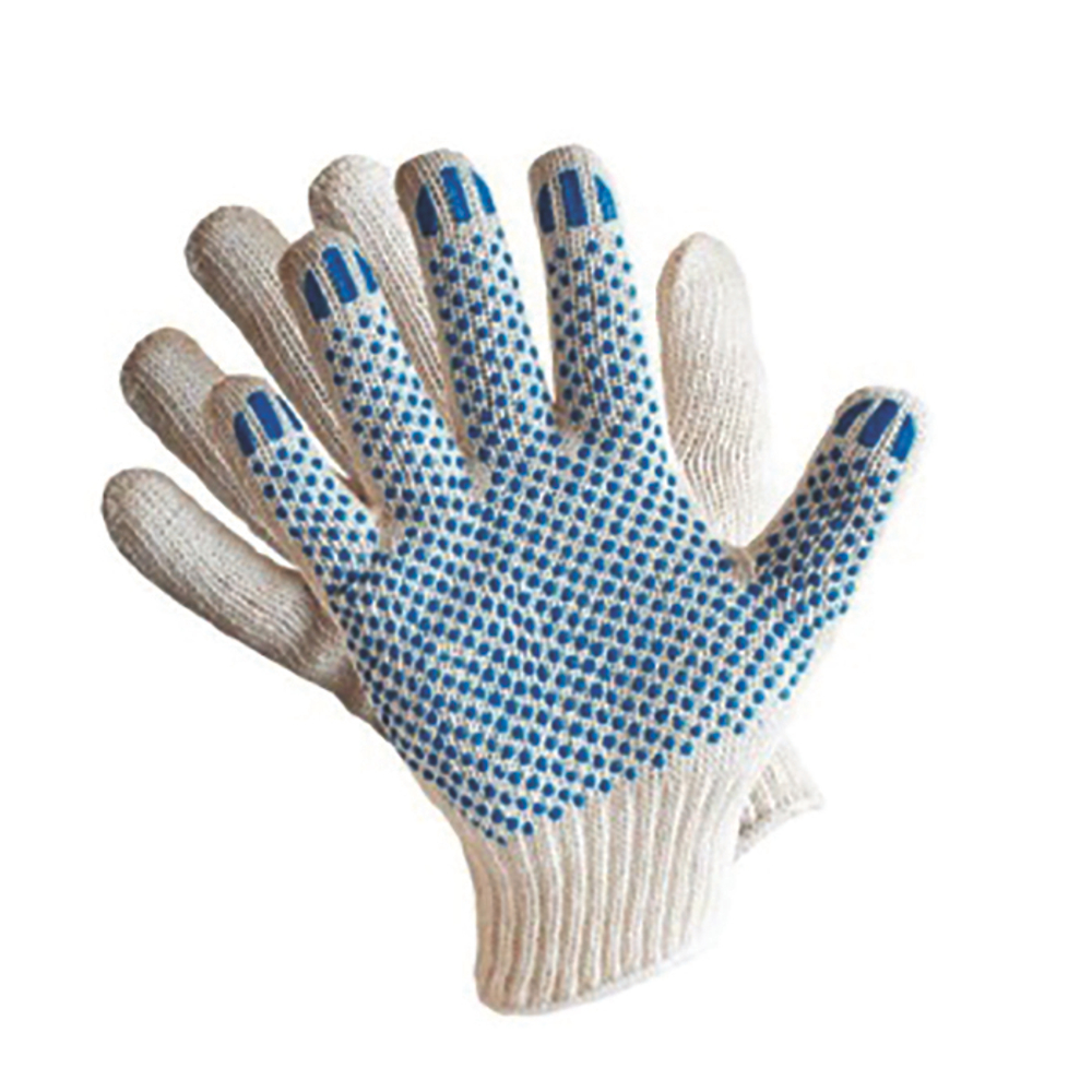 Перчатки Х/Б с ПВХ "Люкс", 7.5 класс (5 нитей) (10)