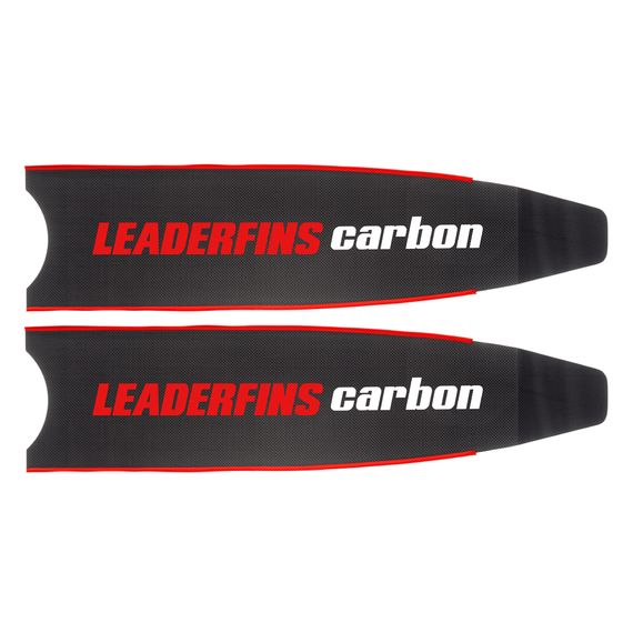 Лопасти Leaderfins Pure Carbon с наклейкой 33° красная отбортовка