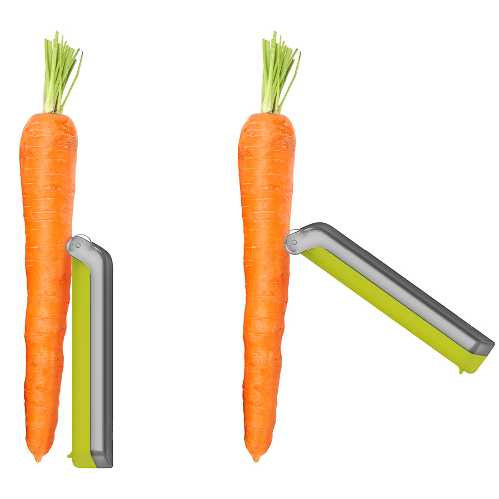 Овощечистка с горизонтальным гладким лезвием и емкостью для очисток peelstore, зеленая