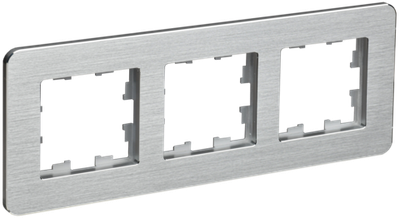 BRITE Рамка 3-местная РУ-3-1-Бр металл алюминий RE AL IEK