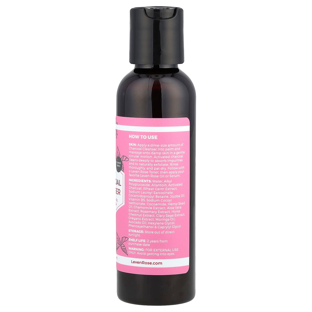 Leven Rose, Очищающее средство на древесном угле с маслом жожоба и алоэ вера, 118 мл (4 жидк. Унции)