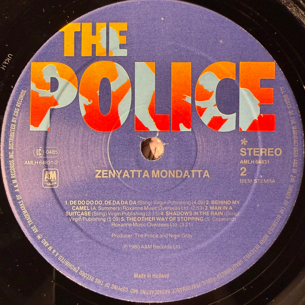 The Police ‎– Zenyatta Mondatta (Голландия 1980г.)