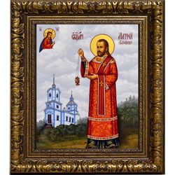 Матфей Казарин священномученик. Икона на холсте.