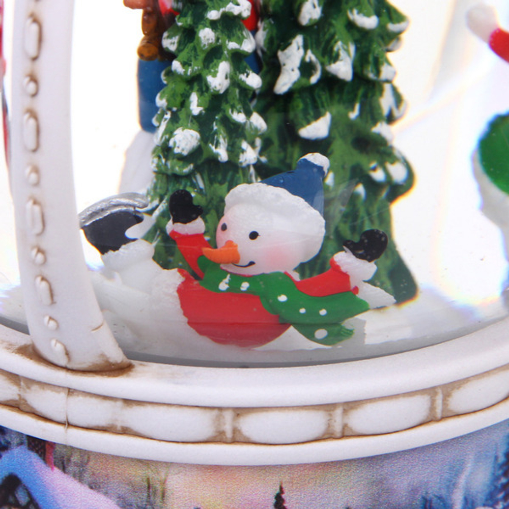 Сувенир с подсветкой «Сказочные друзья» 10*10*16 см, 8 мелодий, подсветка, эффект снегопада (работает от 3*ААА, USB)