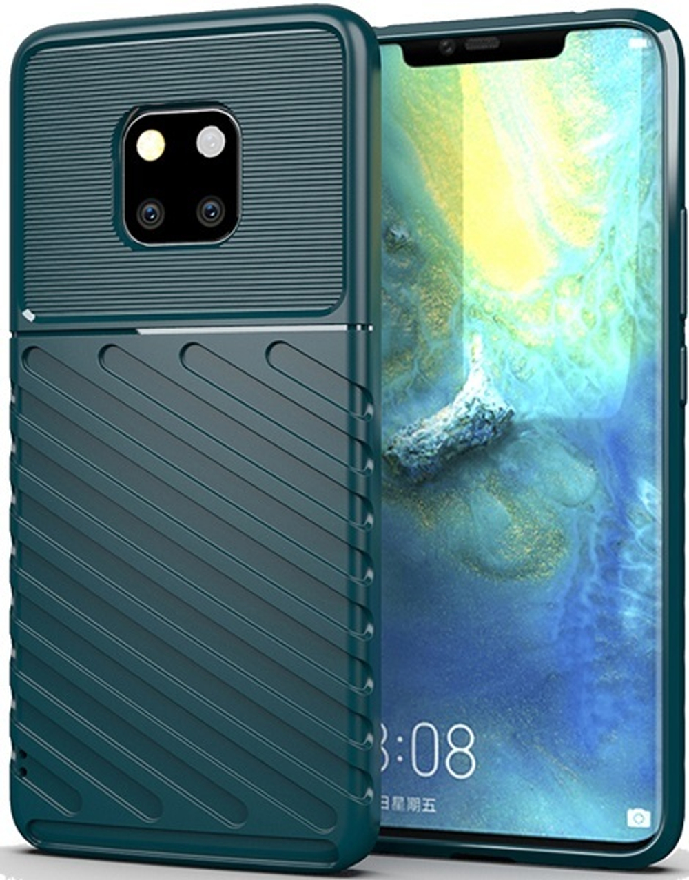 Качественный чехол купить на Huawei Mate 20 Pro (Mate20 RS) зеленого цвета,  Onyx стиль от бренда caseport. Низкие цены, быстрая доставка!