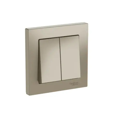 ATLASDESIGN 2-клавишный ВЫКЛЮЧАТЕЛЬ, сх.5, 10АХ, в сборе, быстрозажим. клем., ШАМПАНЬ