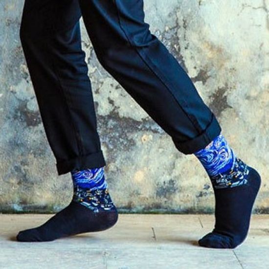 Носки"Звездная ночь" Винсент Ван Гог р-р 38-45 (синий)