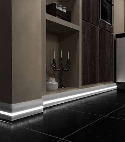 Плинтус МДФ EVROWOOD, PN 080 LED, Белый