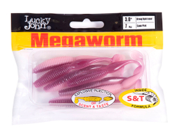 Мягкая съедобная приманка Lucky John MegaWorm 3in (76 мм ), цвет T61, 7шт.