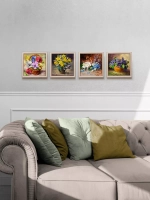 Картины на стену интерьерная на холсте 4 шт, 23*23 см
