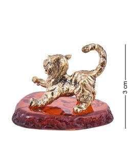 Народные промыслы AM-3875 Фигурка «Тигренок Кано» (латунь, янтарь)