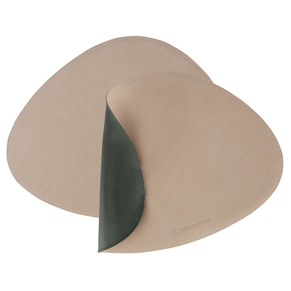 Набор из 2-х двухсторонних сервировочных салфеток Drop, 33х41 см, зеленый/бежевый