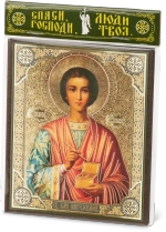 Икона "Пантелеймон Целитель" 10х12 на МДФ-6