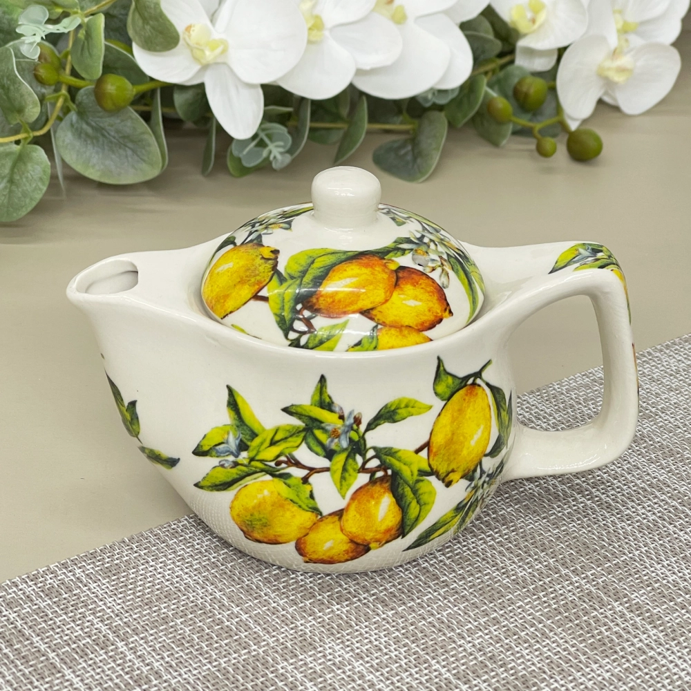 Чайник заварочный керамический 350мл с ситом «Лимоны»