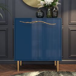 Комод Арт Колор Стайл Голд с 2 полками Королевский синий