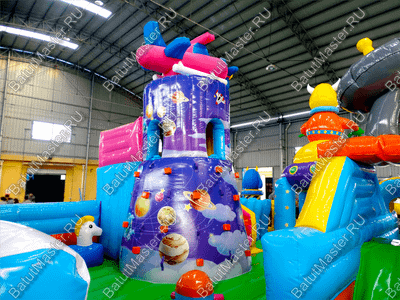 Коммерческий батут "Космические зверята" 14*7*6 м