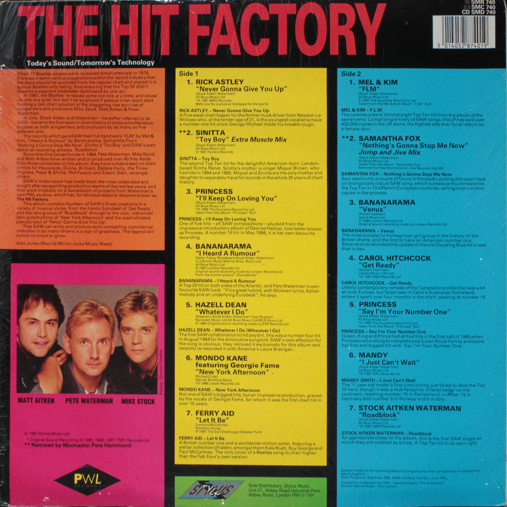 Сборник / The Hit Factory — The Best Of Stock Aitken Waterman (LP)