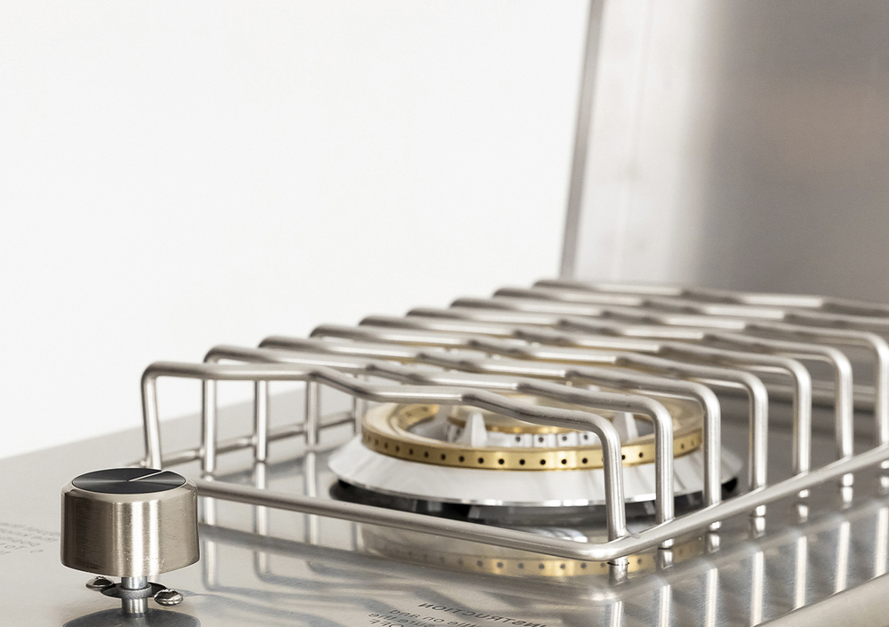 Шкаф напольный с газовой плитой Lounge D-11P, 60 см, черный/серый каспий