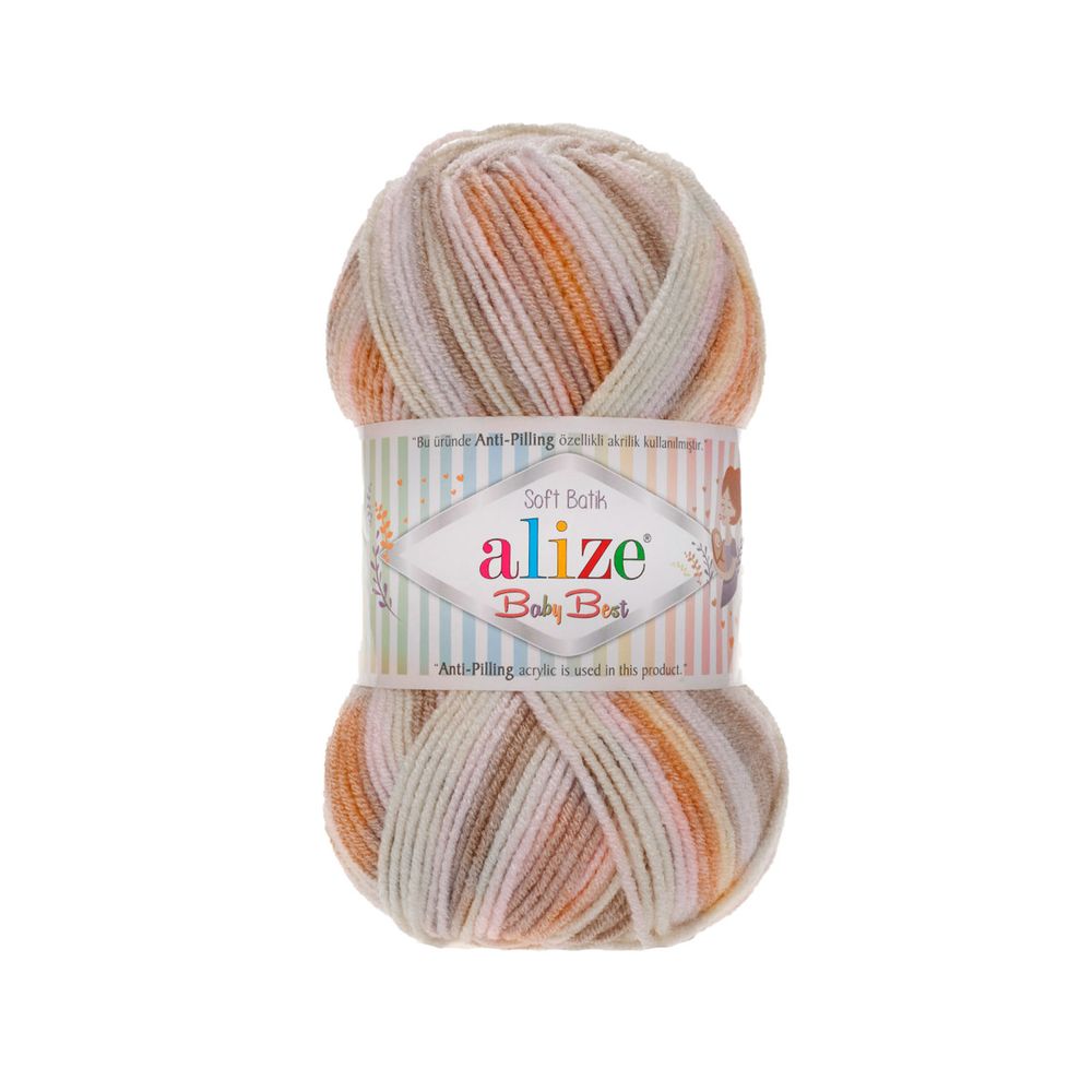Пряжа Alize (Ализе) Baby Best Batik / уп.5 мот. по 100 г, 240м, 7541 секционный