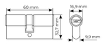 Цилиндр MORELLI HS60C PC кл/кл хром перф.кл.