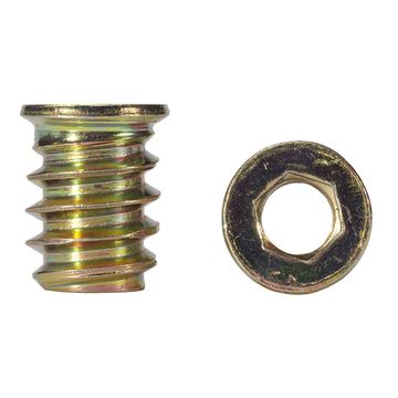 Резьбовая втулка с буртиком WOODWORK m10, l=20, 100 шт. 990.10.20