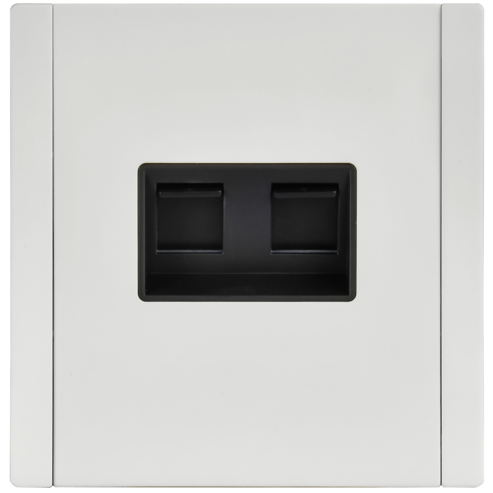 FORTE&PIANO Розетка компьютерная двойная RJ45 кат.6 FP234M металл белый IEK