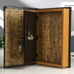 Шкатулка книга - сейф «Корабль викингов», дерево и искусственная кожа, с замком, 26×17×5 см