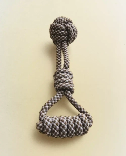 ZARA HOME ВЕРЕВОЧНЫЙ ПРОРЕЗЫВАТЕЛЬ ДЛЯ ЗУБОВ С УЗЛАМИ ДЛЯ СОБАК, СЕРЫЙ