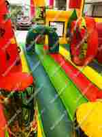 Надувной батут "Страна Сафария" с крышей и высокими горками 12*6*6 м