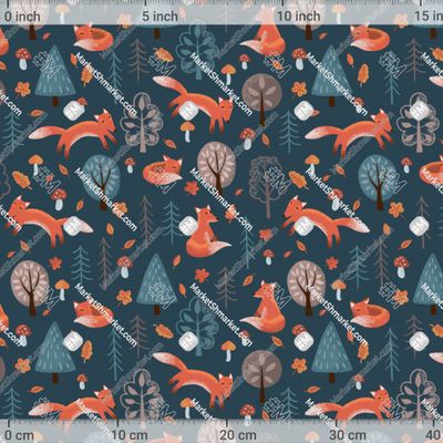 Лисы в осеннем лесу на тёмном фоне by GalinaYarygina_Galo4ka555 508 DPI