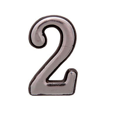 Цифра дверная АЛЛЮР Большая пластик хром "2" /50