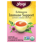 Yogi Tea, Immune Support, эхинацея, без кофеина, 16 чайных пакетиков, 24 г (0,85 унции)