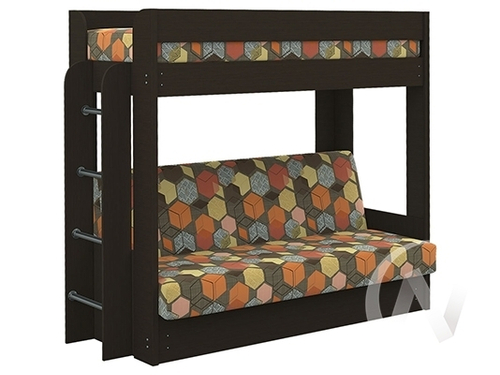 Диван-кровать двухъярусный КМ.009.01-016-00 (венге/GEOMETRY BROWN 1 Вариант)