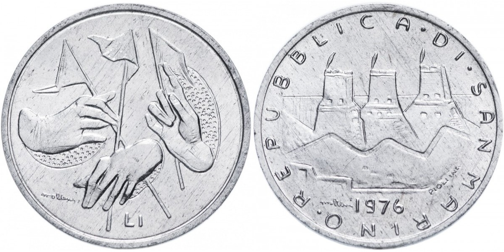 Сан-Марино 1 лира, 1976 Республика