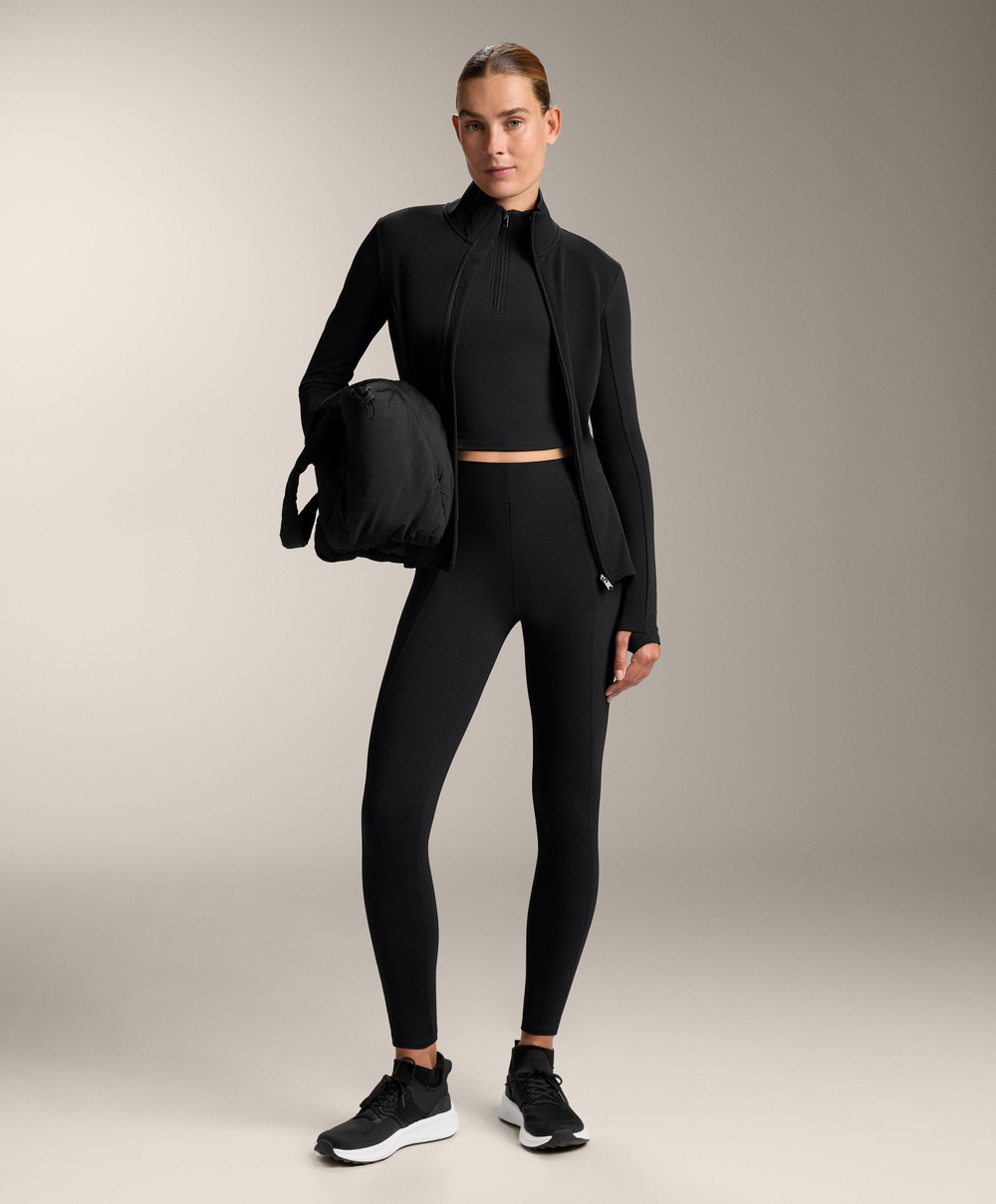 OYSHO Легинсы Evermove с высокой посадкой в ​​рубчик и длиной до щиколотки, черный