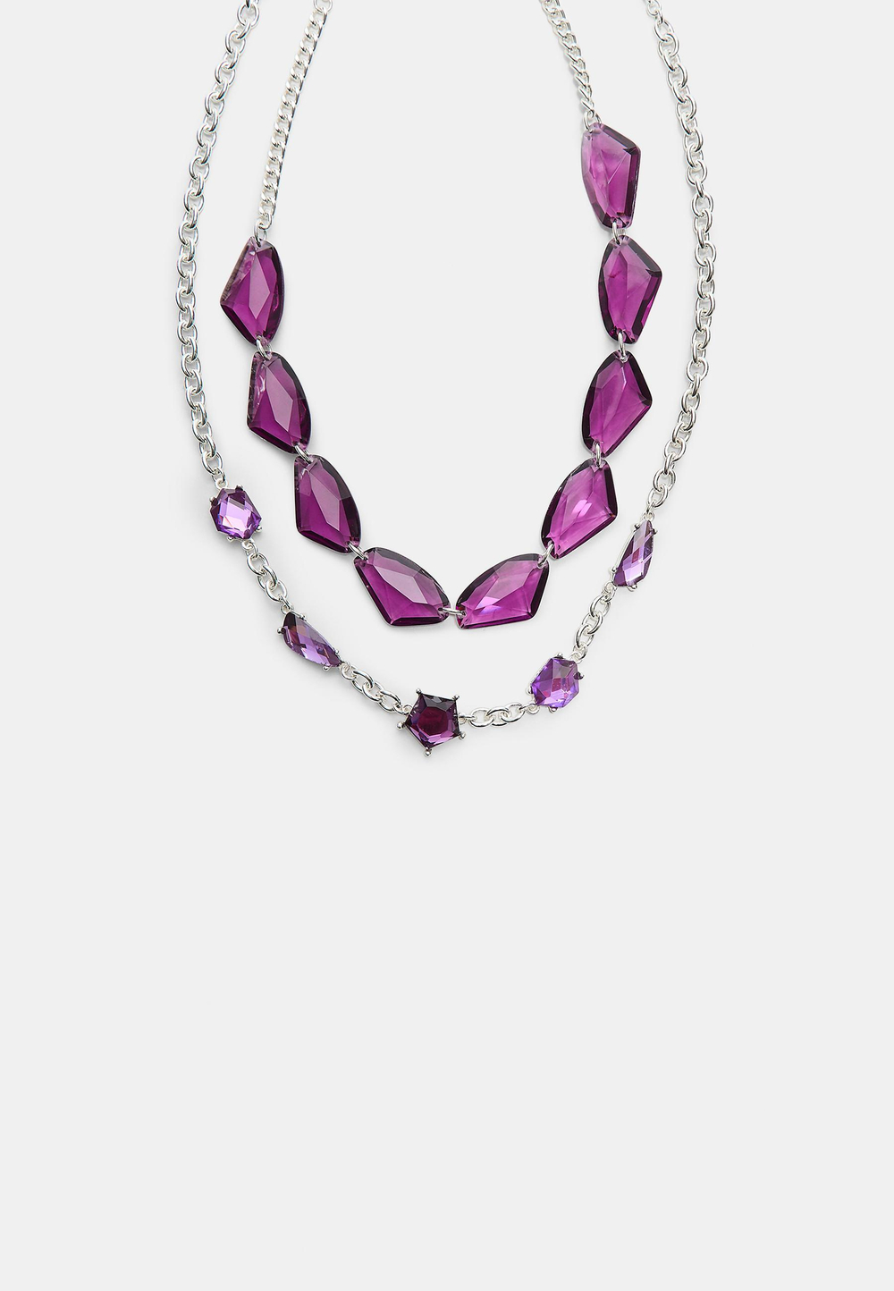 STRADIVARIUS Набор из 2 ожерелий с камнями, серый