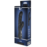 Черный вибратор-кролик с ребрышками Triton - 23 см. (Цвет: черный)