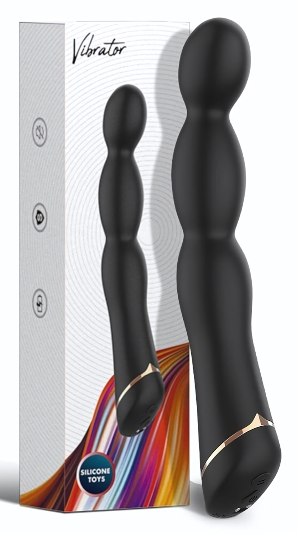 Черный вибратор для G-точки Laband - 21 см. (Цвет: черный)