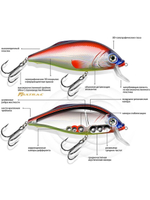 Воблер Шэд Язь-МШ 110mm, цвет 023 (плотва), 2 штуки