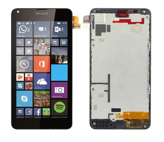 Дисплей для Nokia 640 в сборе с тачскрином на рамке (Black)